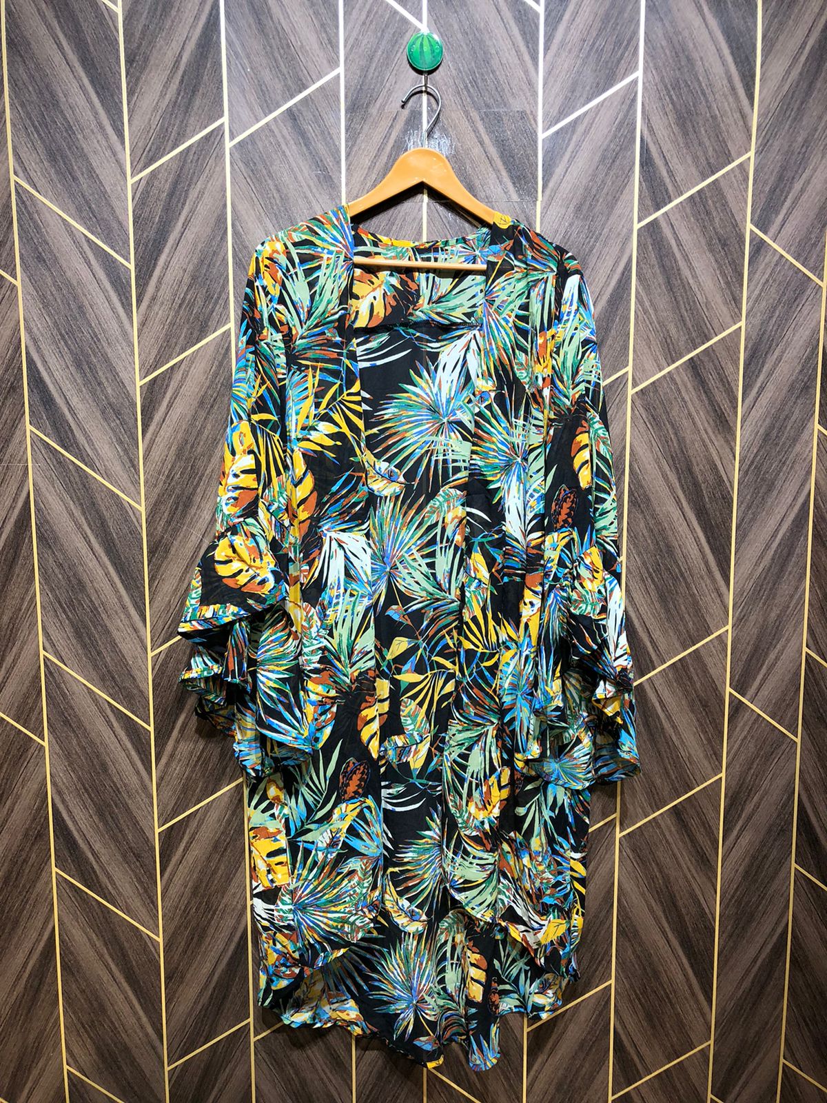 Women Long Shirt Chiffon See Through X Large |shrug  | Length 46