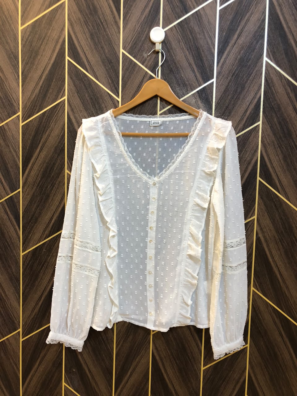 Western Top Chiffon (See Through) – Small Size (Chest: 18, Length: 24  )