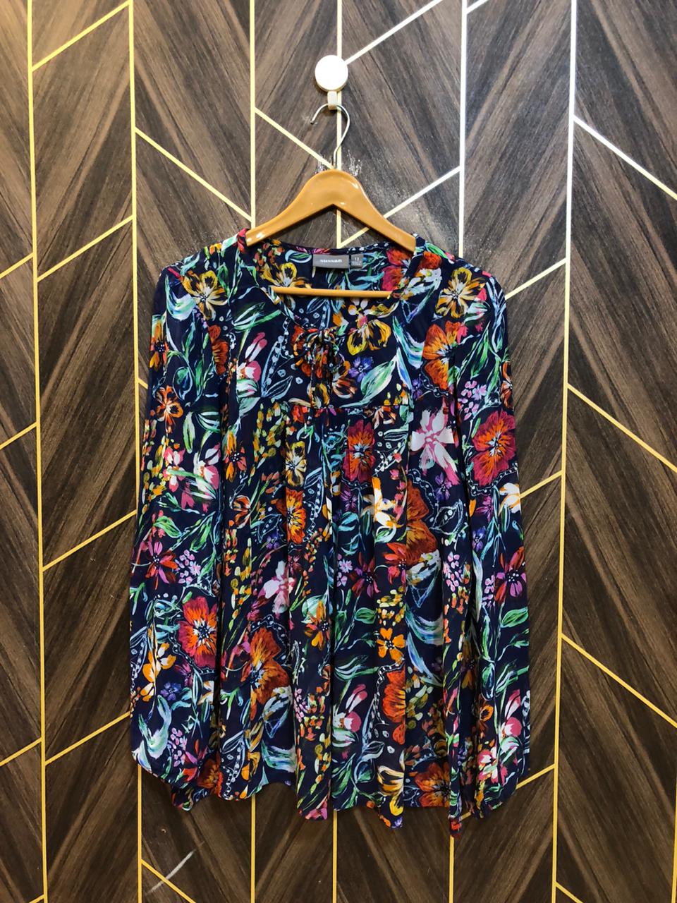 Western Top Chiffon (See Through) – X-Large Size (Chest: 22, Length: 27 )