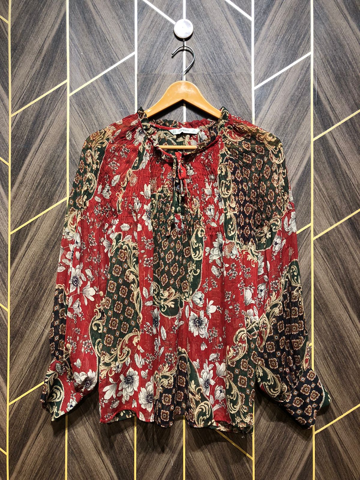 Western Top Chiffon (See Through) – Large Size (Chest: 20, Length: 26 )