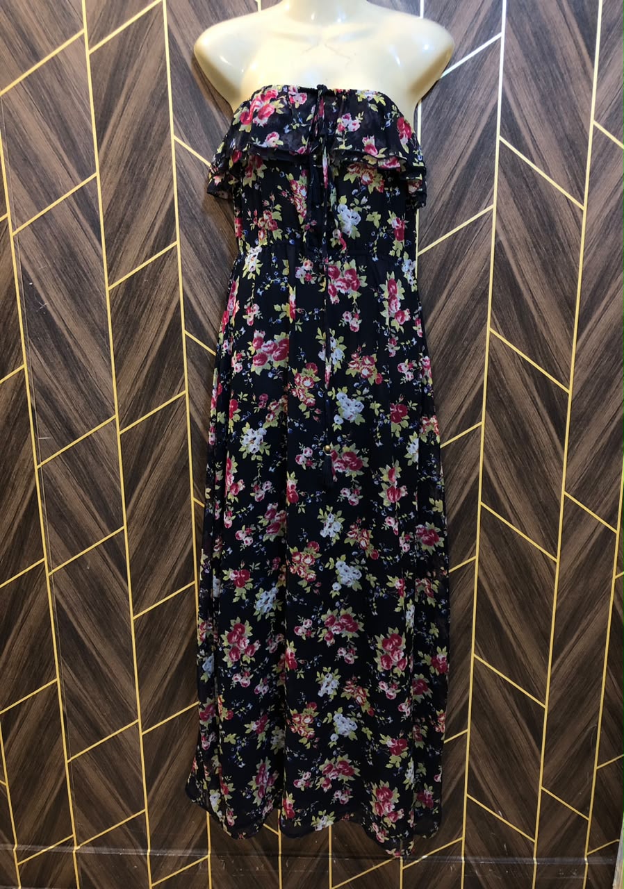 Western tube  dress Chiffon Medium | Size | Chest 19 | Length 52
