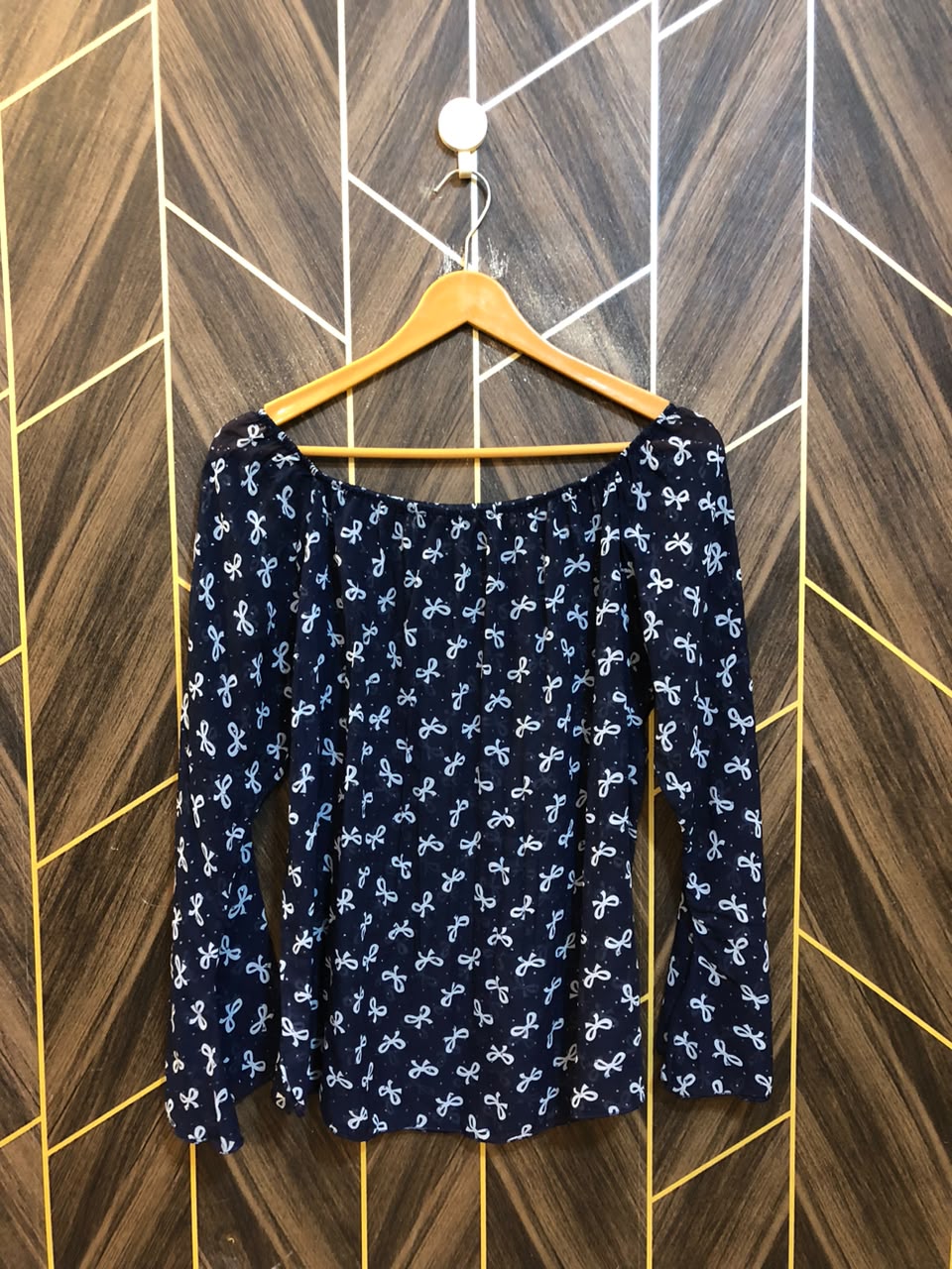 Western Top Chiffon (See Through) – Large Size (Chest: 20, Length: 24 )