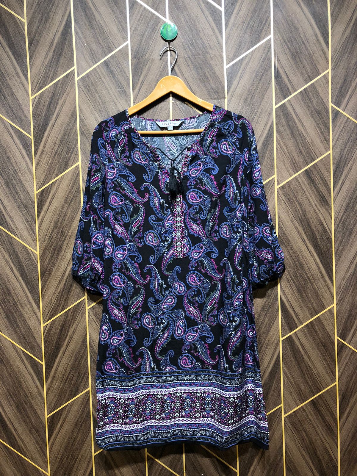 Women Long Shirt Linen Medium | Chest 19 | Length 36