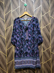Women Long Shirt Linen Medium | Chest 19 | Length 36