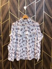 Western Top Chiffon (See Through) – Large Size (Chest: 20, Length: 24 )