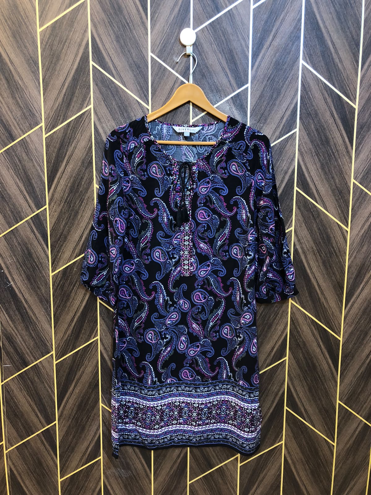 Women Long Shirt Linen Medium | Chest 19 | Length 37