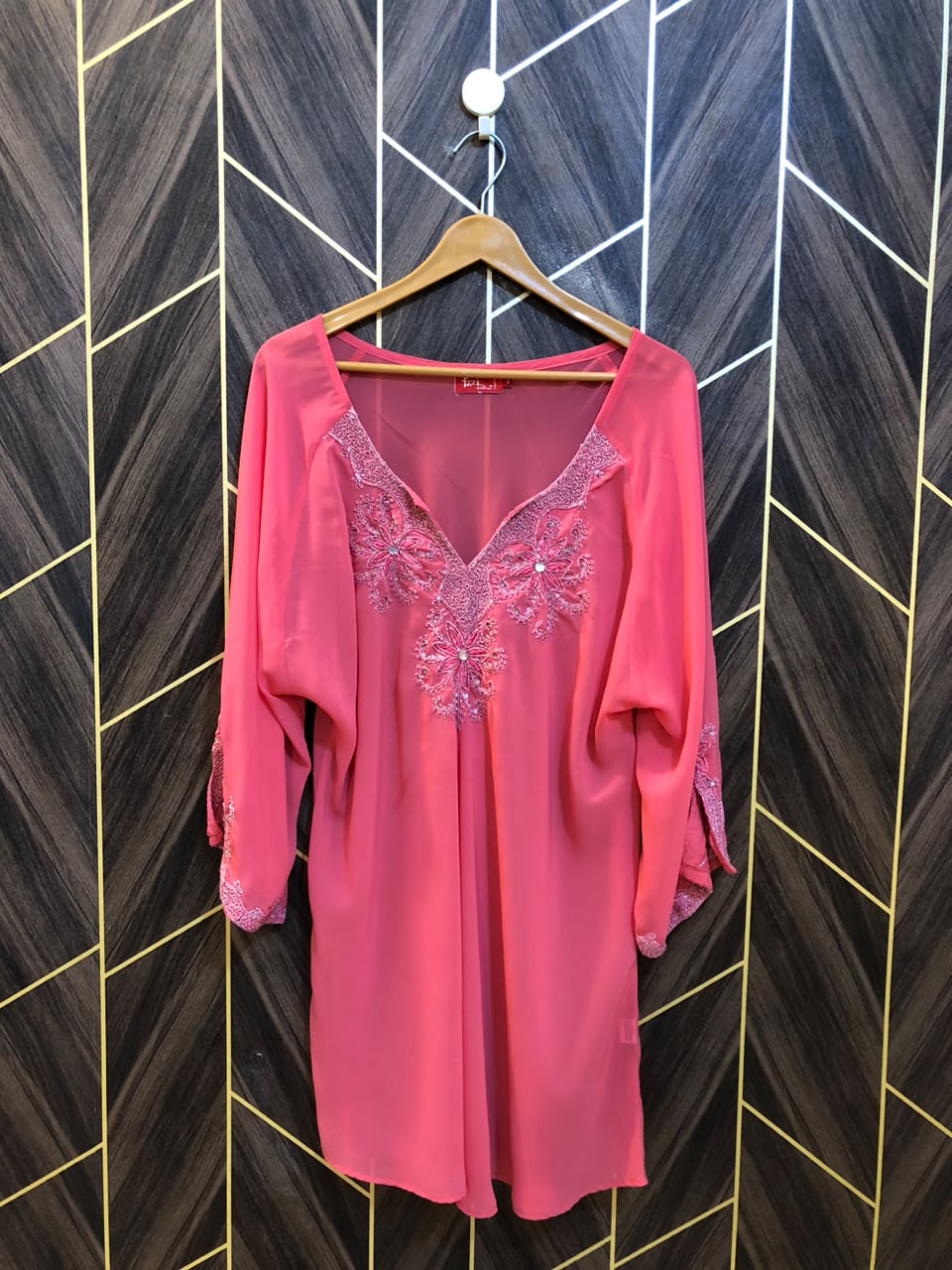 Western Top Chiffon (See Through) – Large Size (Chest: 24 , Length: 34)