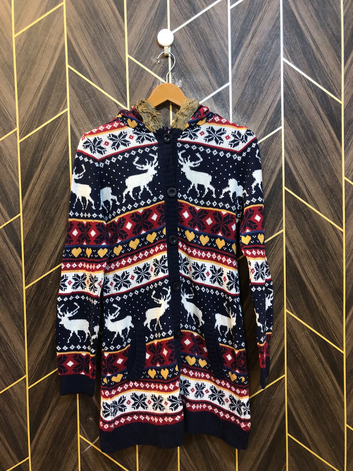 Women Wool Cardigan Sweater Small | Size | Chest 18 | Length 33