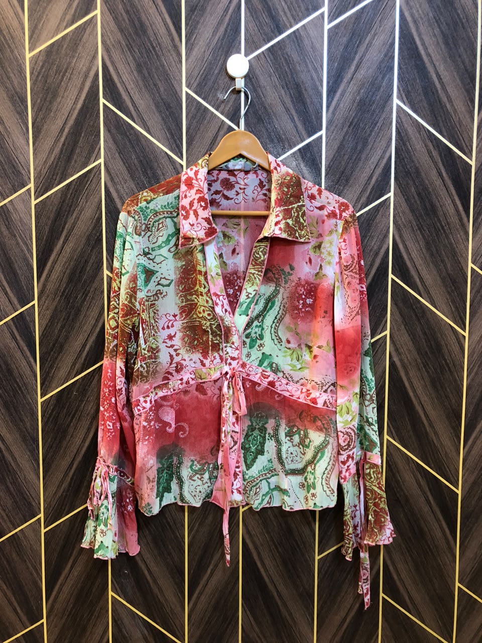 Western Top Chiffon (See Through) – Medium Size (Chest: 19, Length: 24 ) baggy
