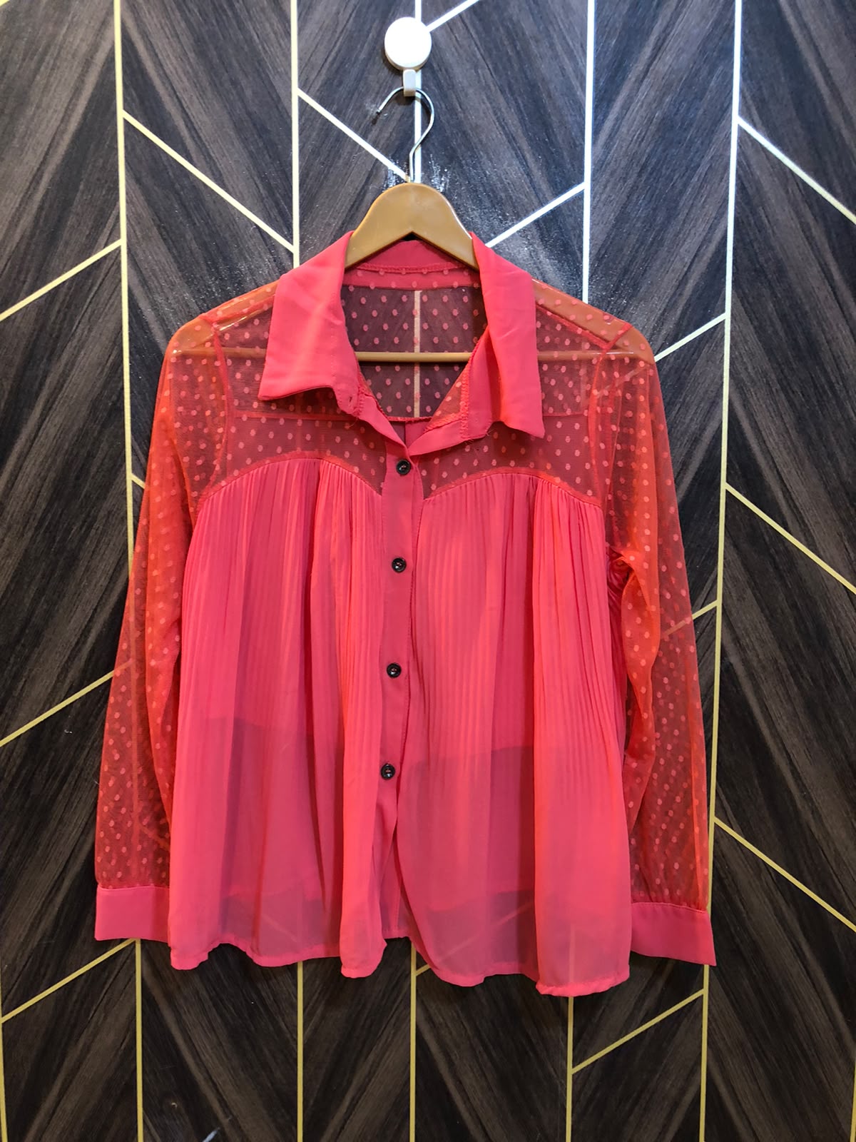 Western Top Chiffon (See Through) – Large Size (Chest: 20, Length: 24 )