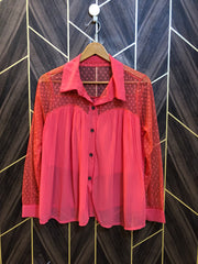Western Top Chiffon (See Through) – Large Size (Chest: 20, Length: 24 )