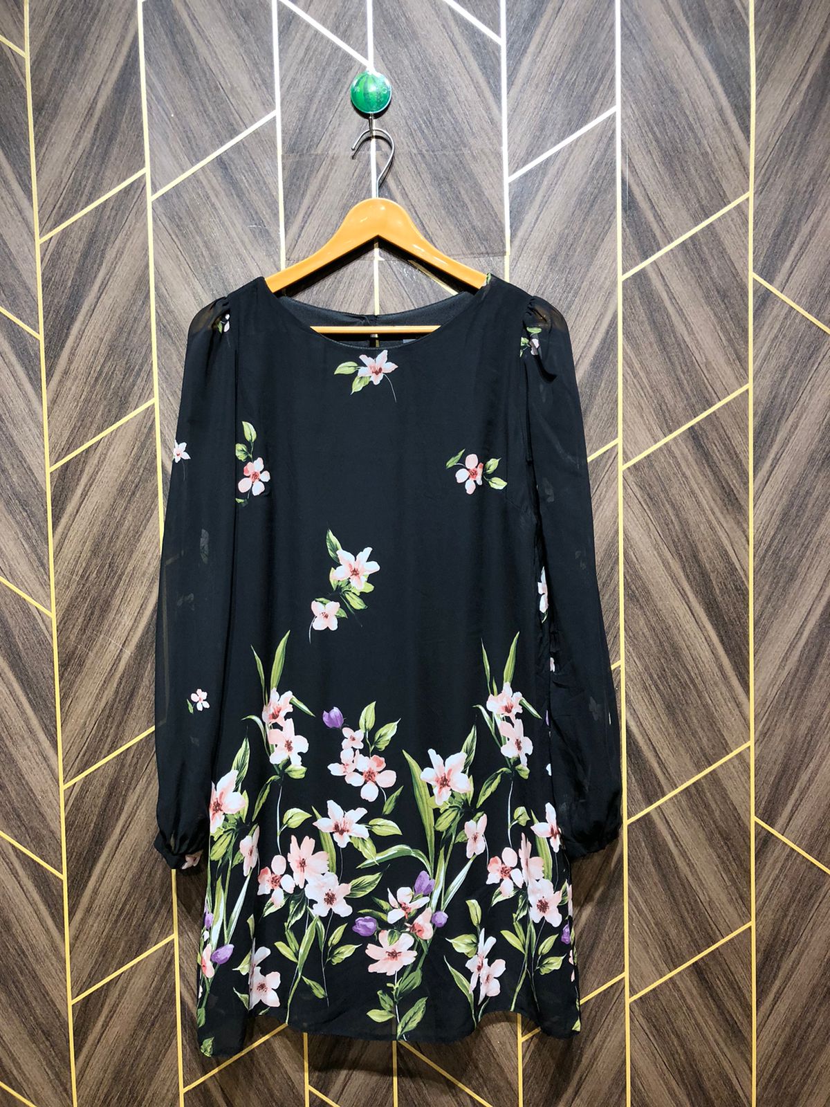 Women Long Shirt Chiffon Small | Chest 18 | Length 34