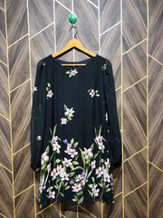 Women Long Shirt Chiffon Small | Chest 18 | Length 34