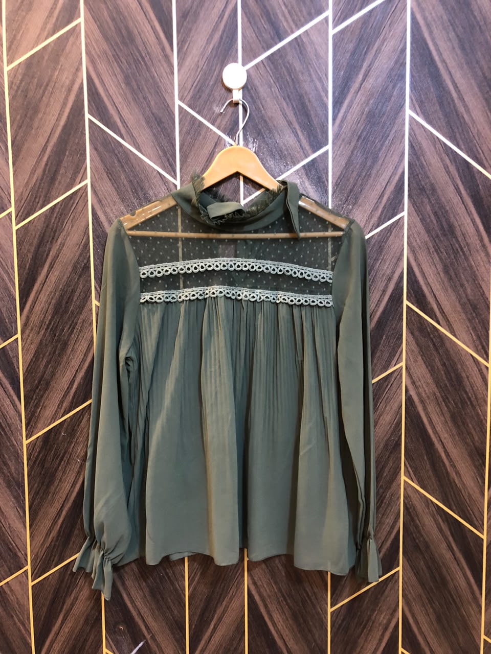 Western Top Chiffon (See Through) – Large Size (Chest: 20, Length: 24 )