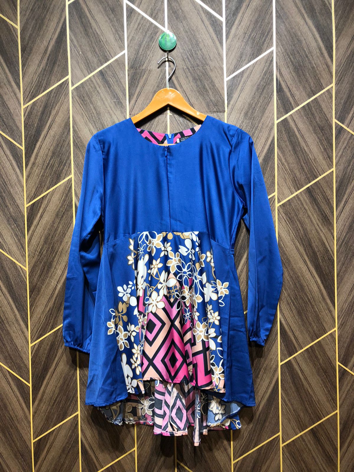 Women Long Shirt Silk X Small | Chest 17 | Length 32