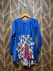 Women Long Shirt Silk X Small | Chest 17 | Length 32