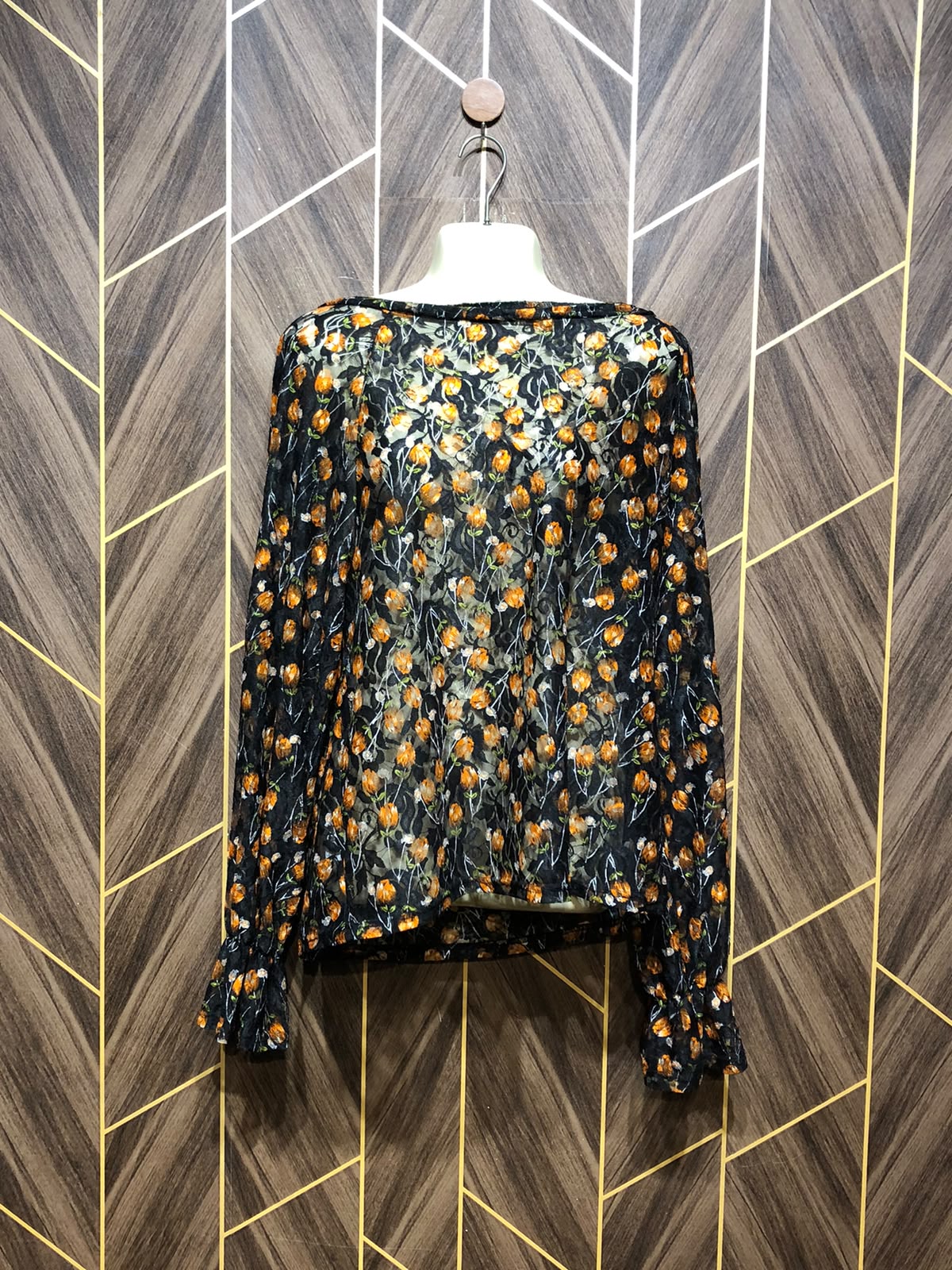 Western Top Chiffon (See Through) – Large Size (Chest: 21 , Length: 25 )