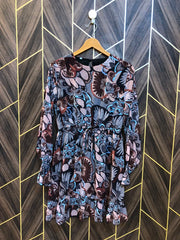 Women Long Shirt Chiffon Small | Chest 18 | Length 34