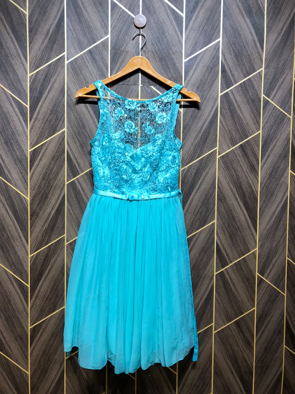 Mini Party Dress Chiffon X Small Size Chest 16 Length 38