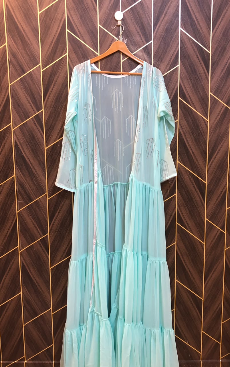Western Long Maxi Chiffon Large | Size | Chest 20 | Length 68 shrug